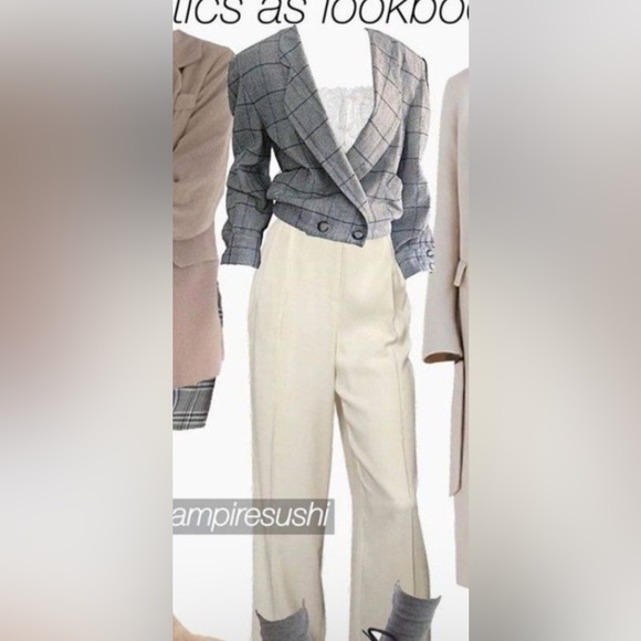 Escada by Margaretha Ley High Waist - Light Academia Wool Pants - Picture 2 of 8